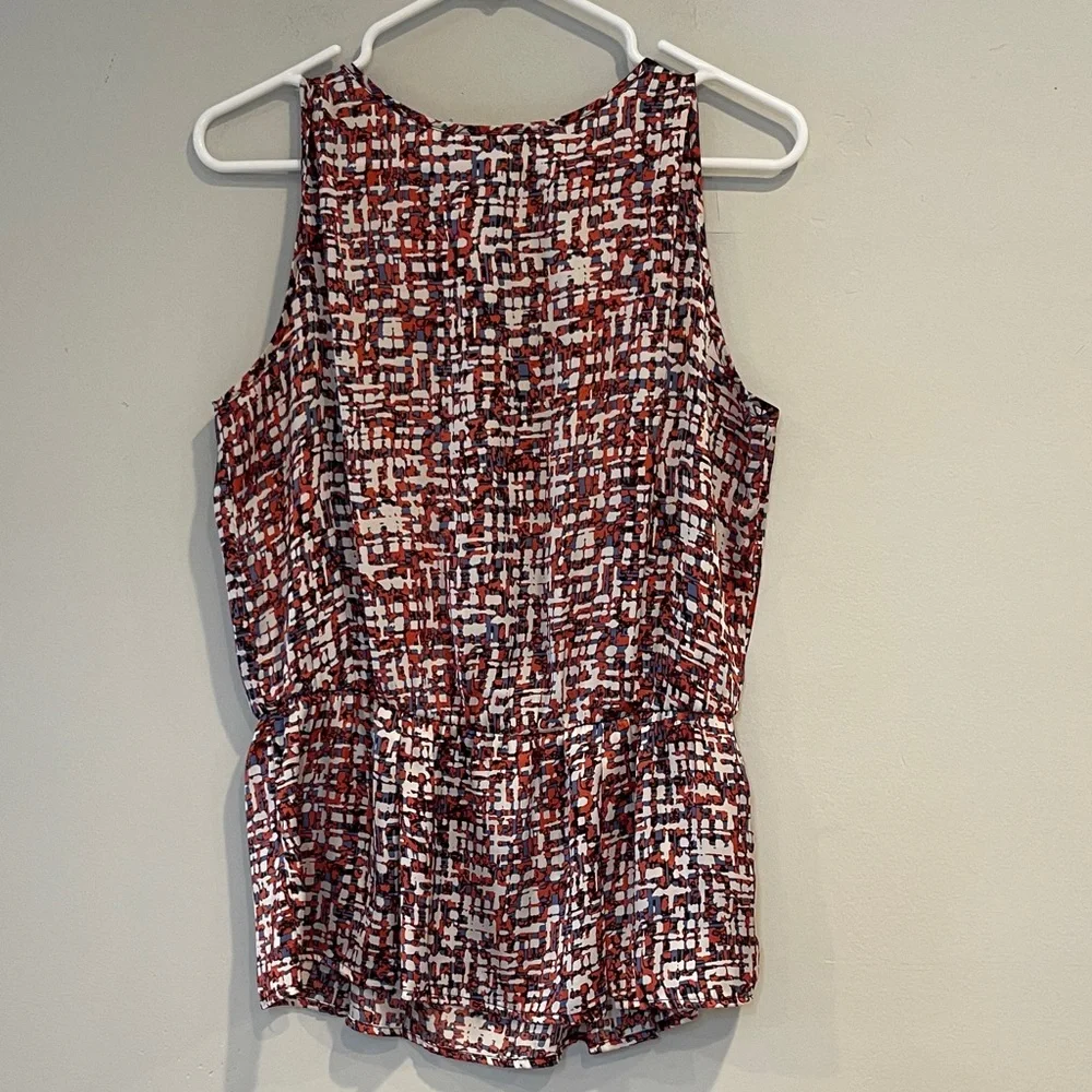 Black Rainn Red and White Patterned Tank Top